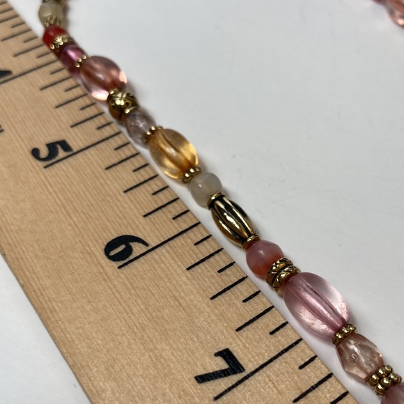 19" Colorful Beaded Necklace with Large Orange Drop Accent - Picture 12 of 13